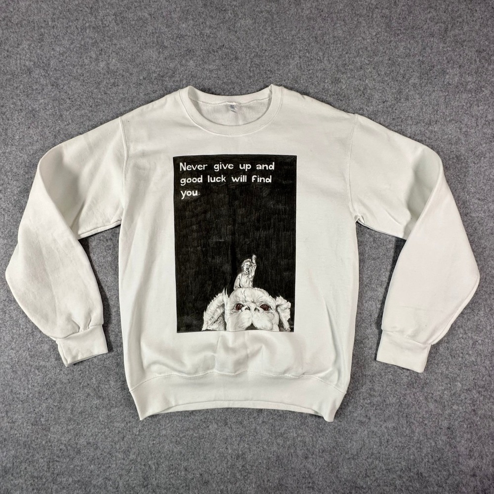 The Neverending Story Sweatshirt Mens Small White Jerzees Atreyu Falkor Book